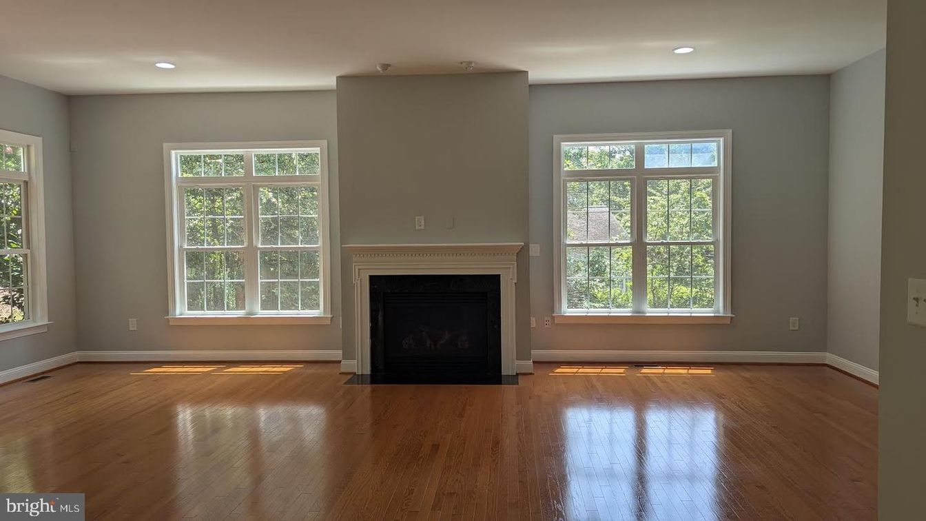 Empty room, Fireplace, Interior, Recessed Lighting, Wood Texture Flooring