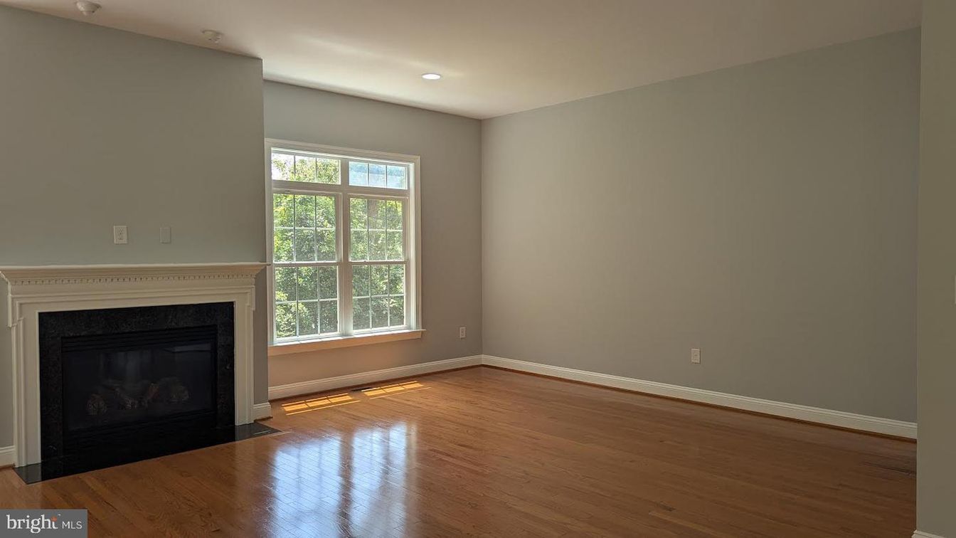 Empty room, Fireplace, Interior, Recessed Lighting, Wood Texture Flooring
