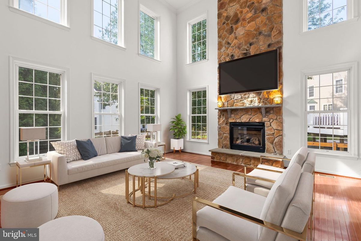 Fireplace, Interior, Living room, Stone Walls, Wood Texture Flooring