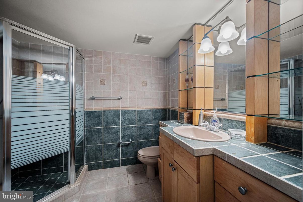 Bathroom, Glass Shower, Interior, Tile Countertops