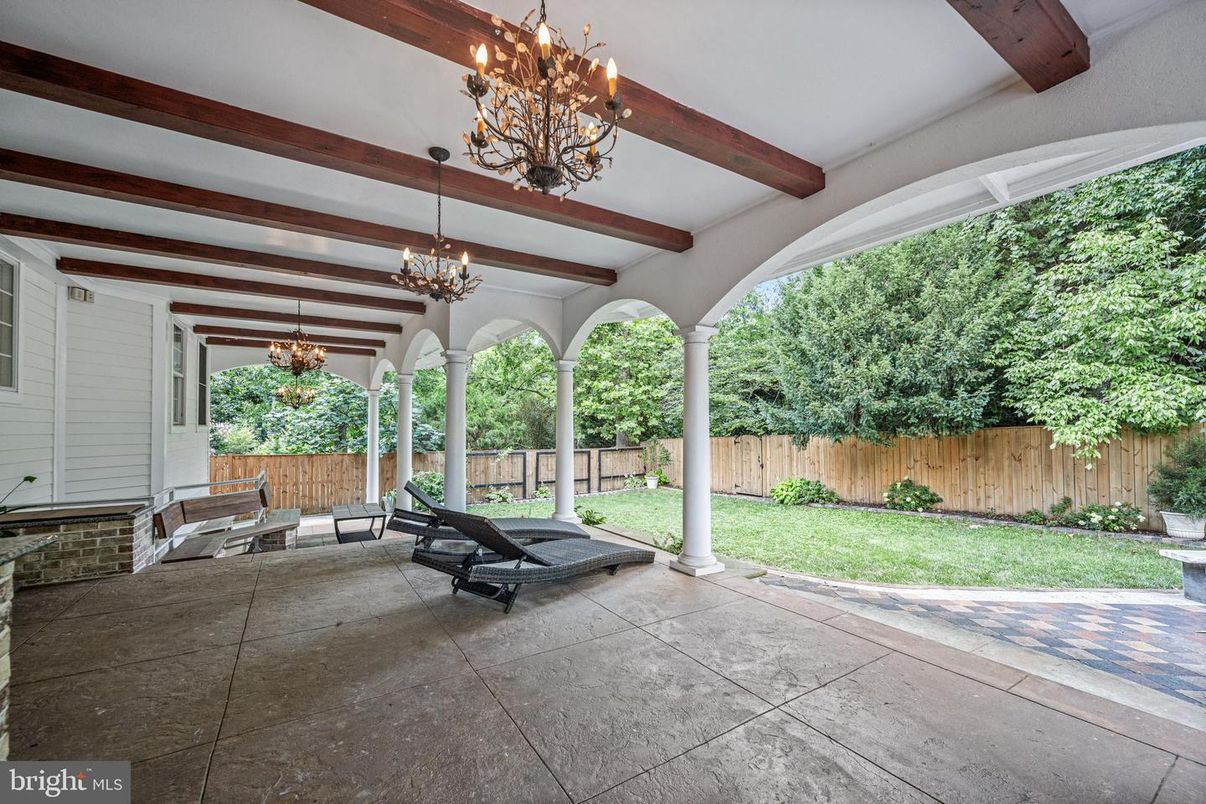 Chandelier, Exterior, Wooden Beams