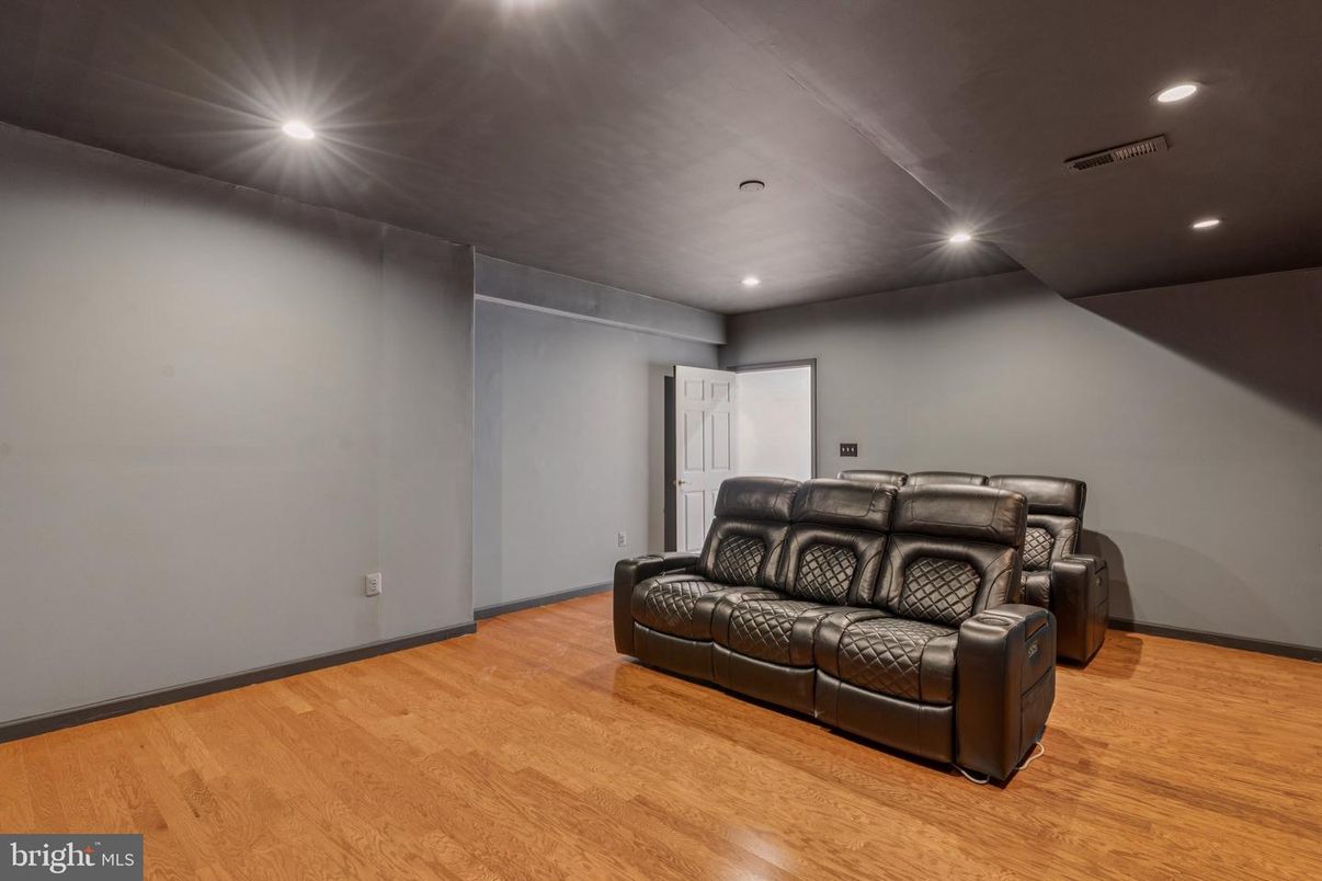 Interior, Recessed Lighting, Theatre Room, Wood Texture Flooring