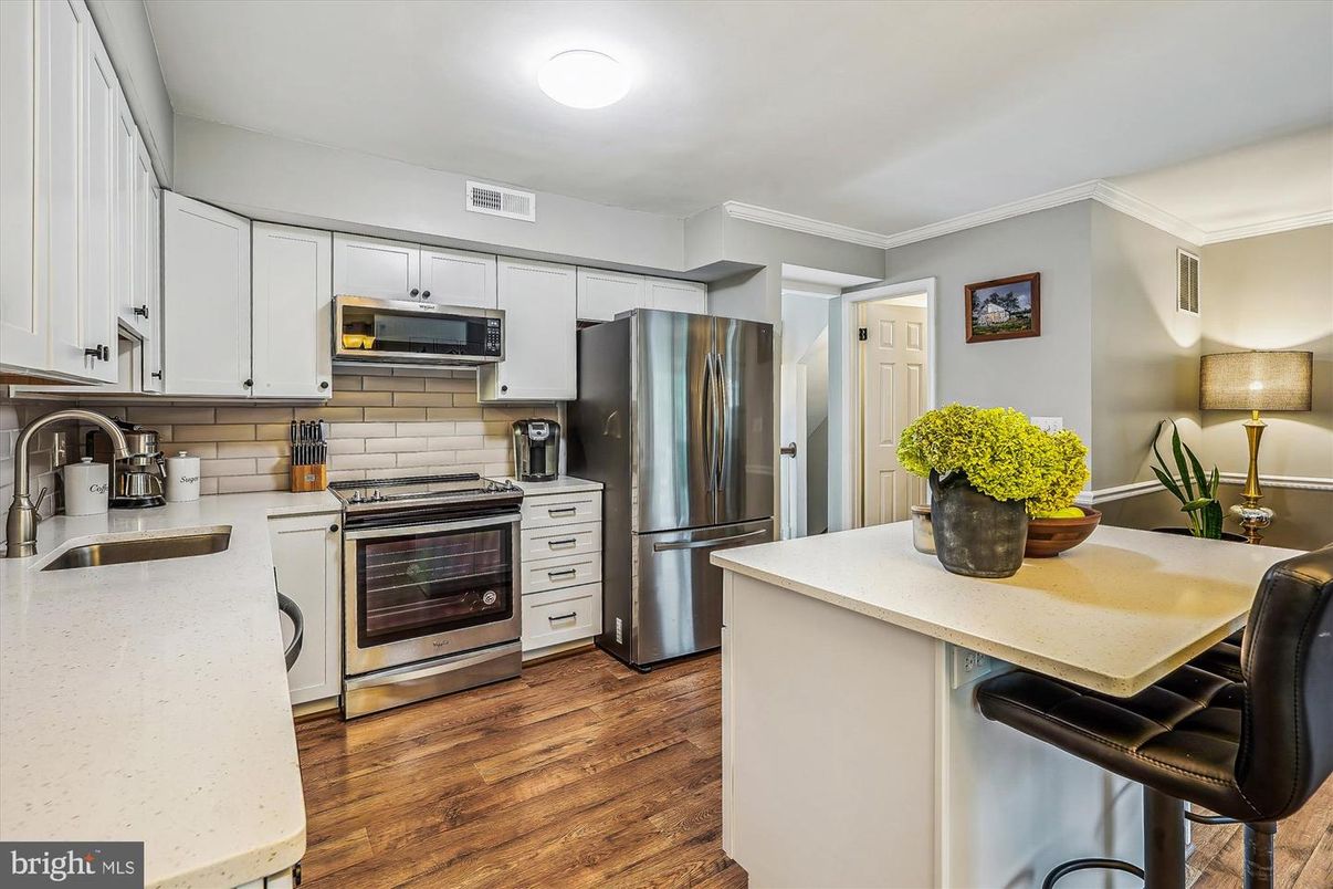 Interior, Kitchen, Stainless Steel Appliances, Wood Texture Flooring