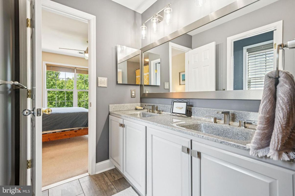 Bathroom, Bedroom, Dual Sink Vanities, Interior, Wood Texture Flooring