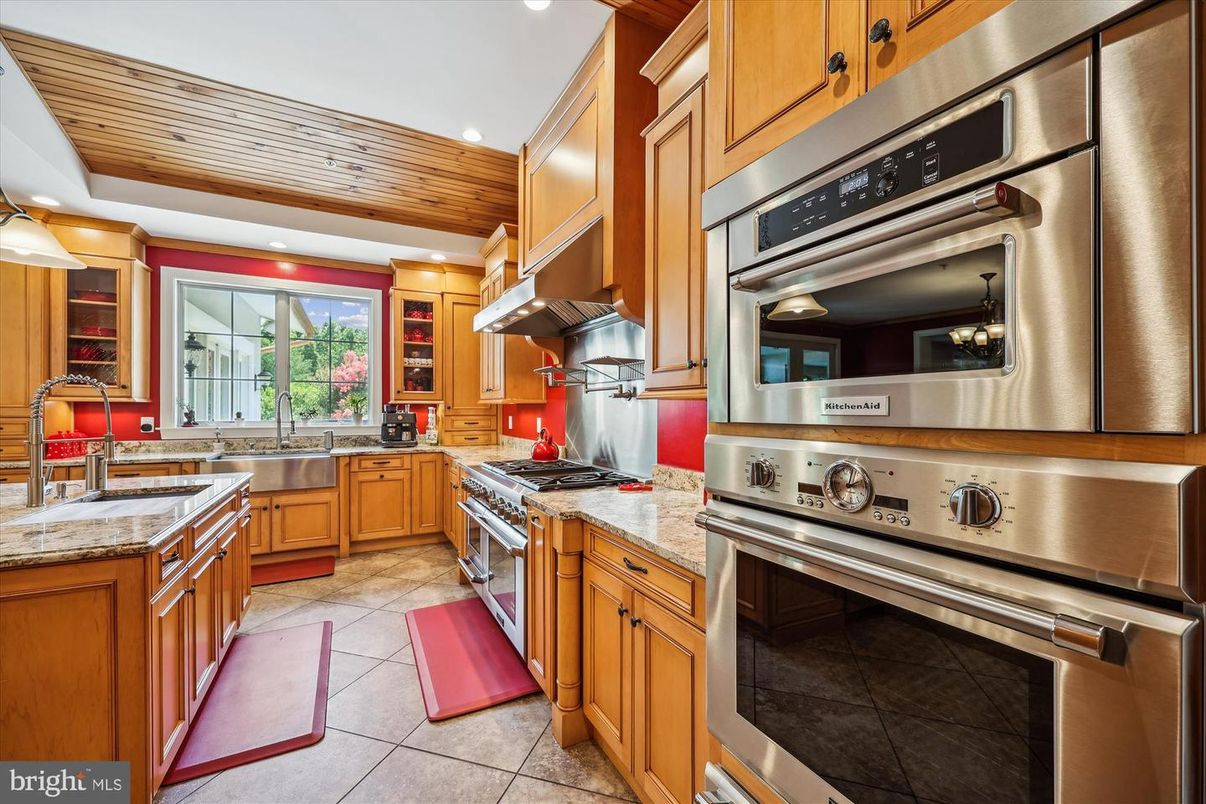 Interior, Kitchen, Recessed Lighting, Stainless Steel Appliances, Wooden Ceilings