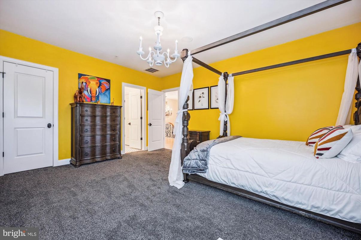 Bedroom, Chandelier, Interior