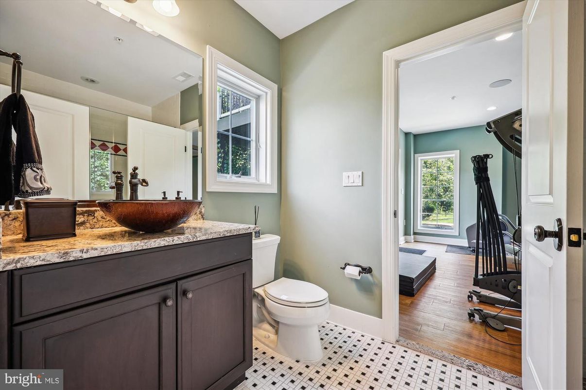 Bathroom, Interior, Recessed Lighting, Wood Texture Flooring