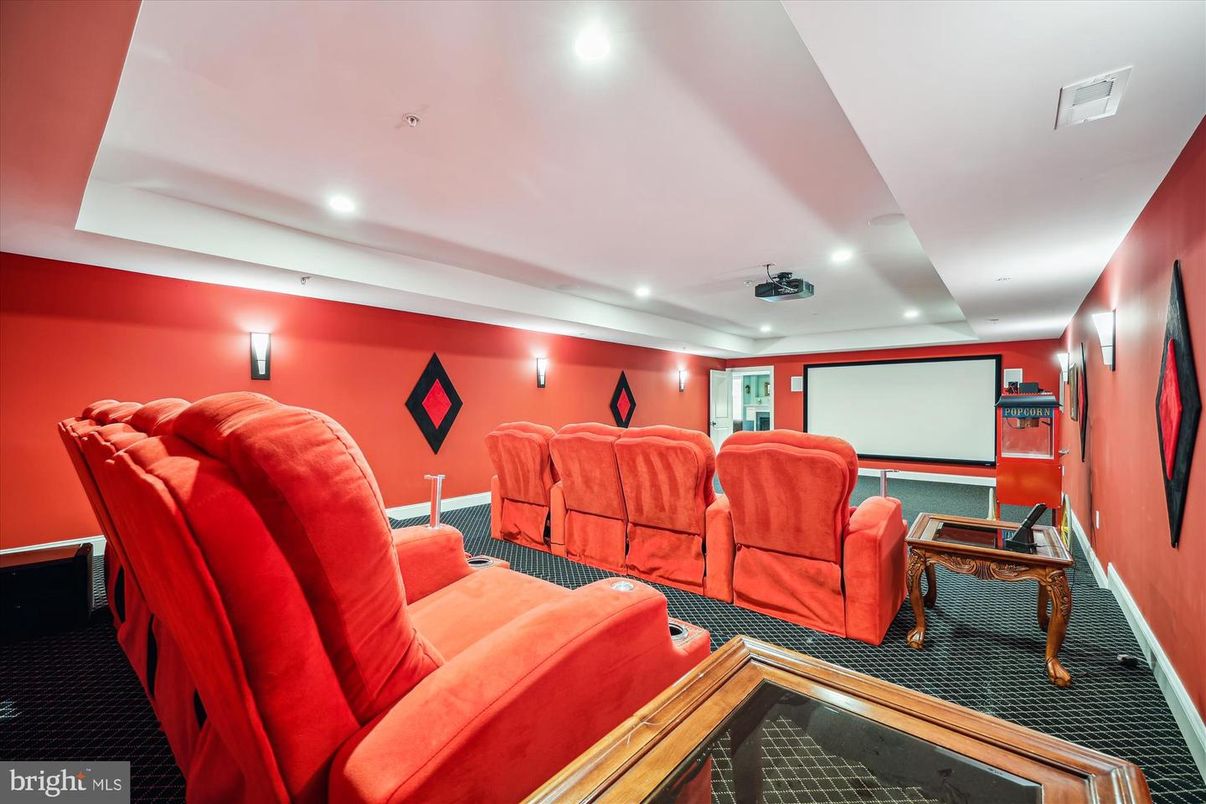 Home Theatre Room, Interior, Projection Screen, Recessed Lighting, Theatre Room