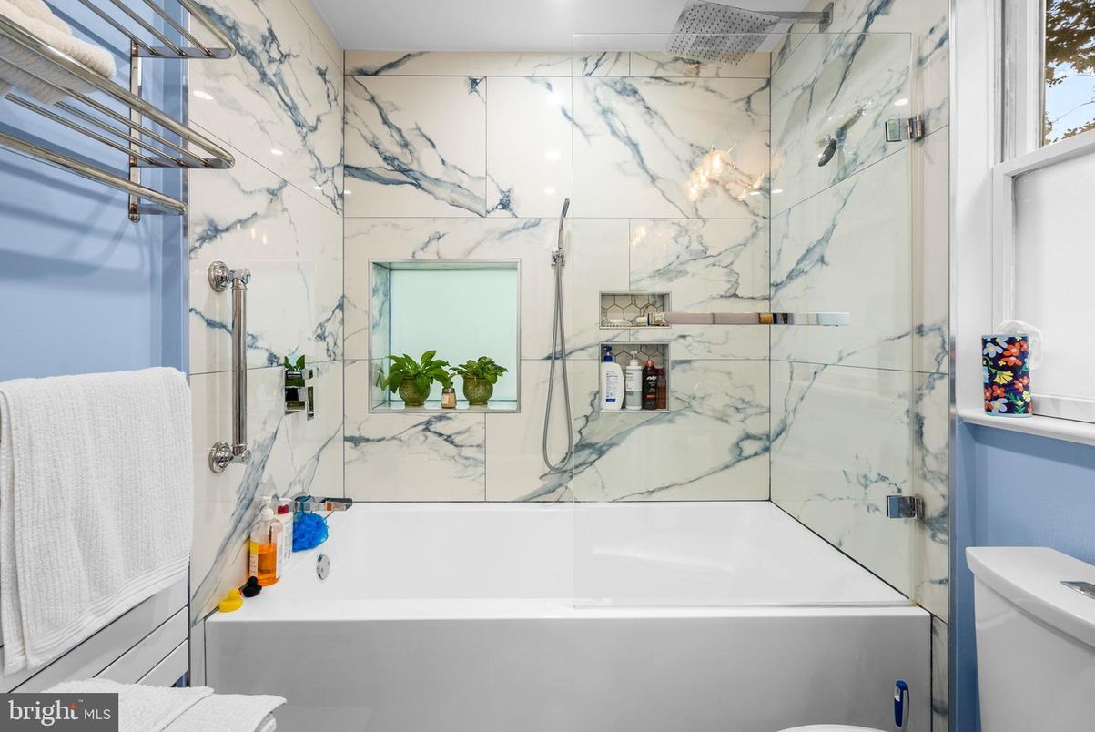 Bathroom, Glass Shower, Interior, Marble Walls