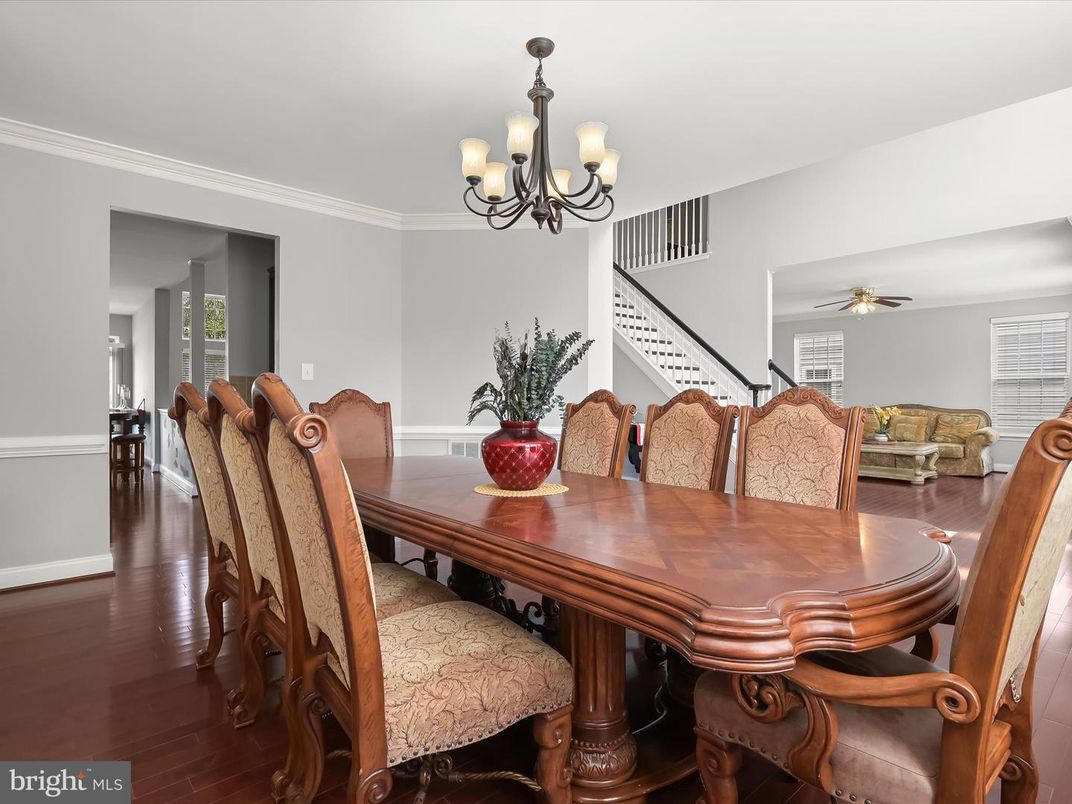 Chandelier, Dining room, Interior, Wood Texture Flooring