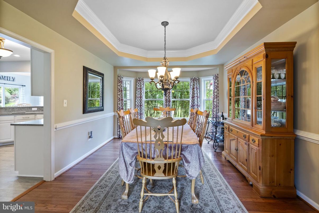 Chandelier, Dining room, Interior, Wood Texture Flooring