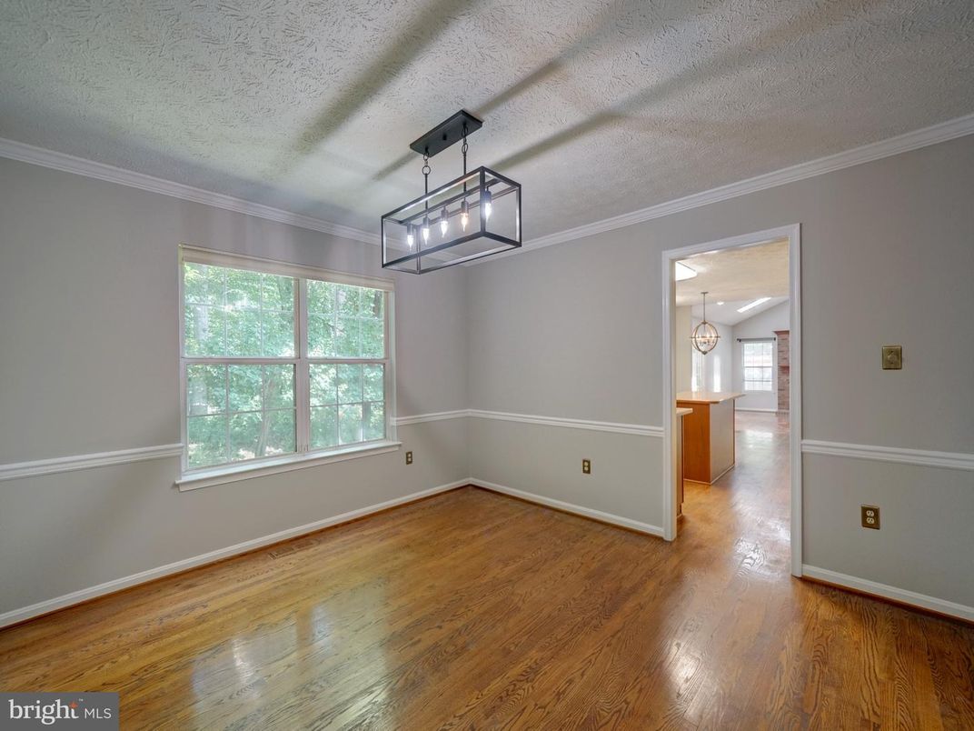 Empty room, Interior, Pendant Lights, Wood Texture Flooring