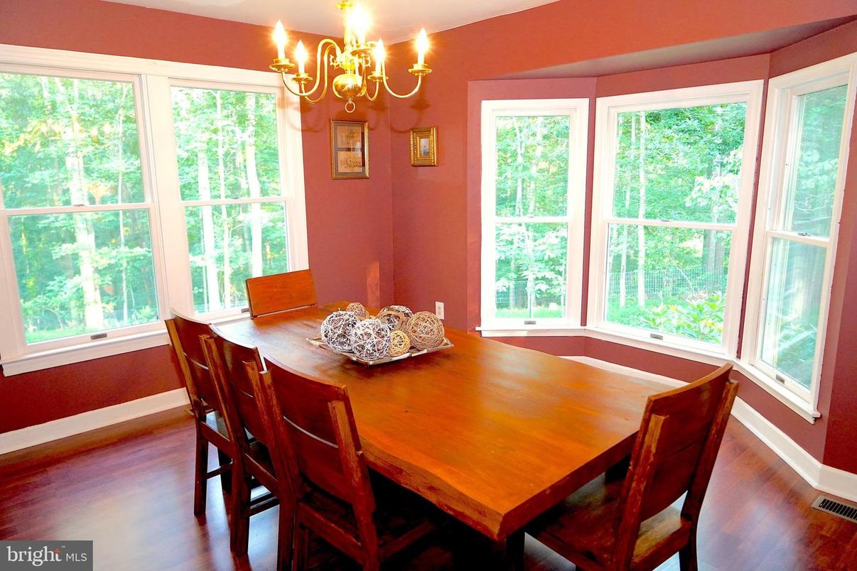 Chandelier, Dining room, Interior, Wood Texture Flooring