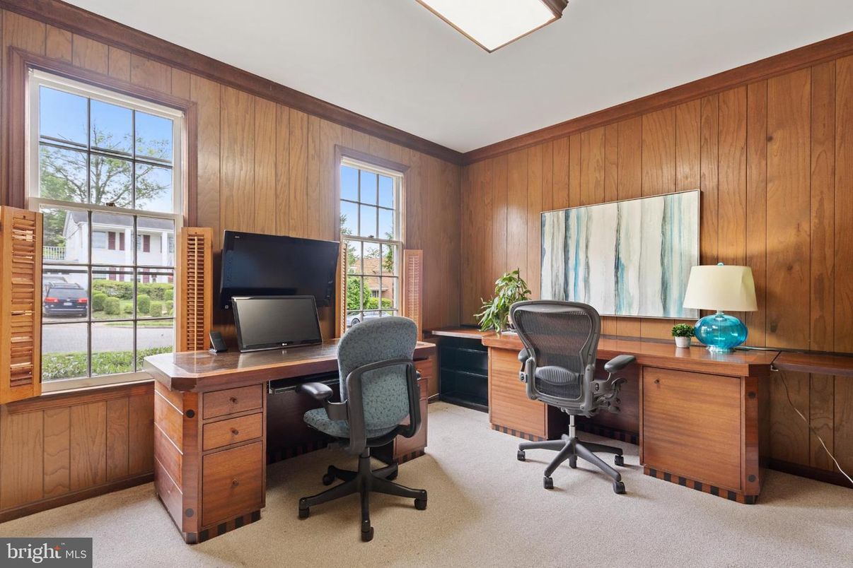 Home Office, Interior, Wooden Walls