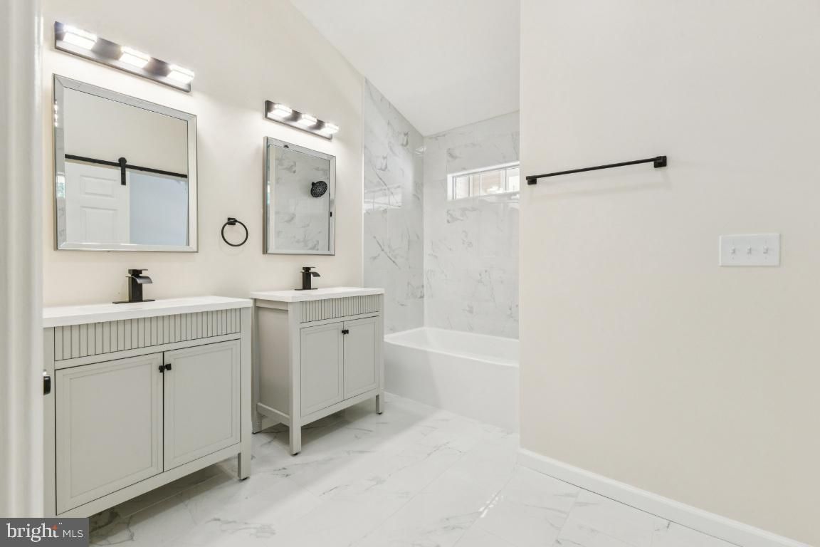 Bathroom, Dual Sink Vanities, Interior, Marble, Marble Walls
