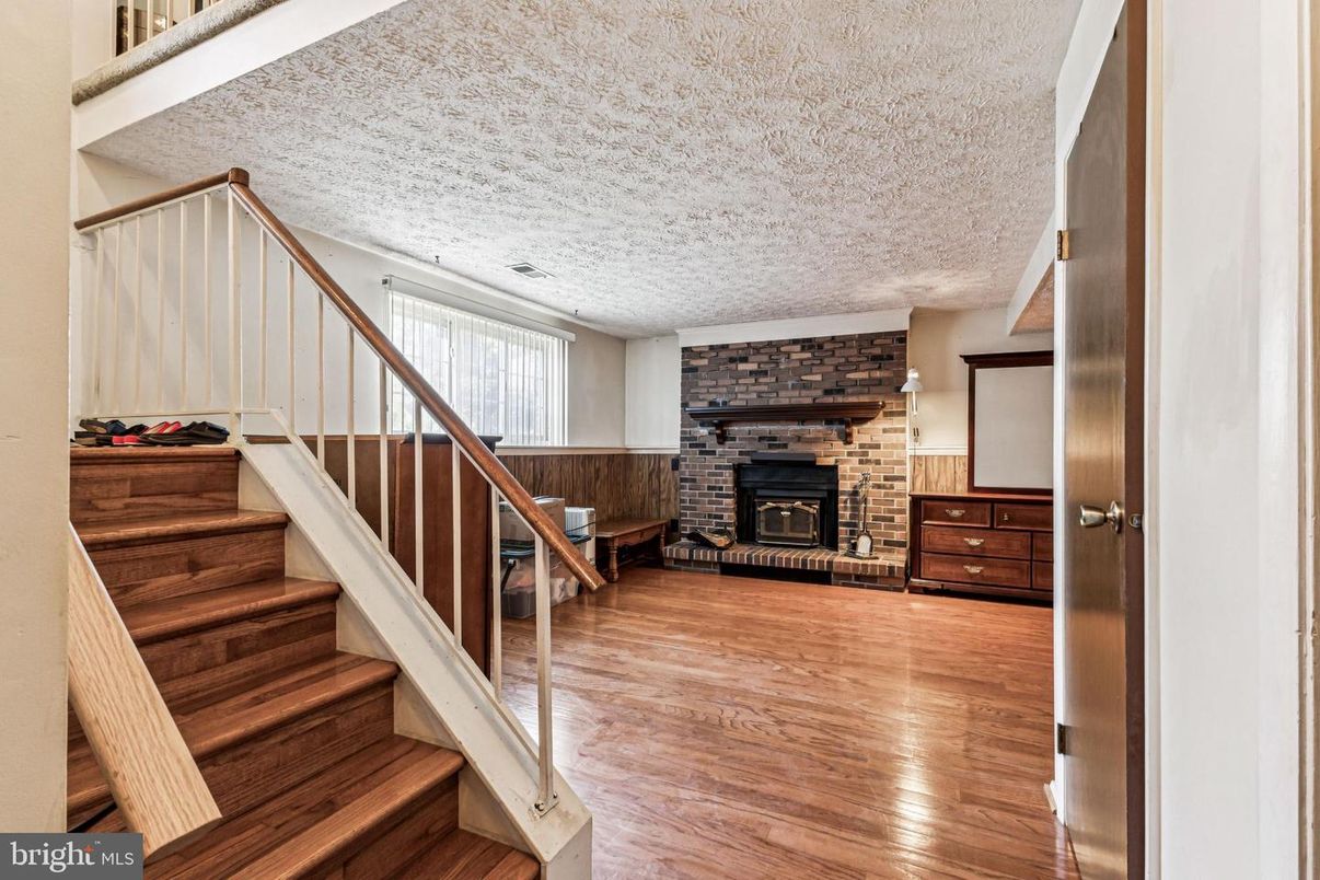 Fireplace, Interior, Stone Walls, Wood Texture Flooring