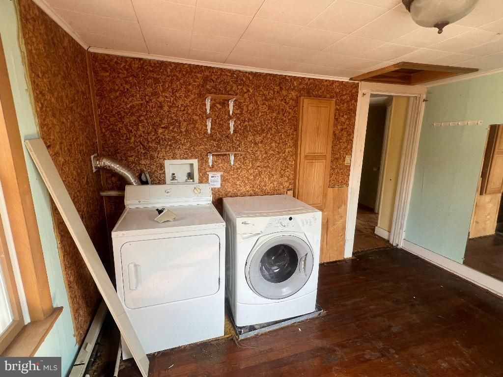 Interior, Washer, Wood Texture Flooring