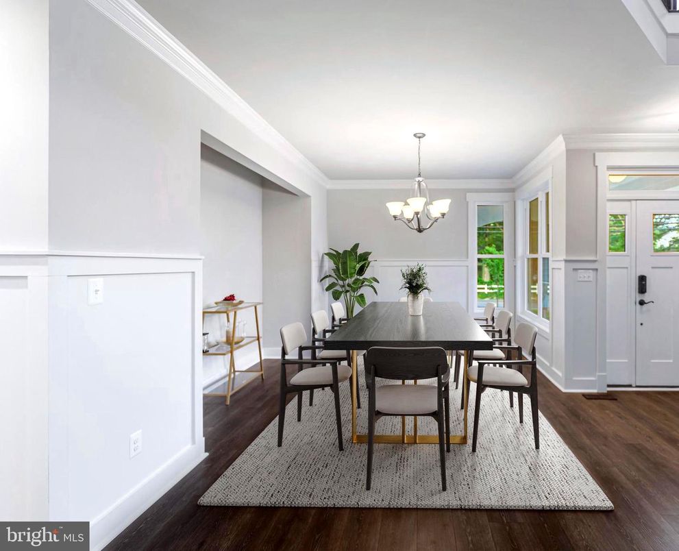 Chandelier, Dining room, Interior, Wood Texture Flooring