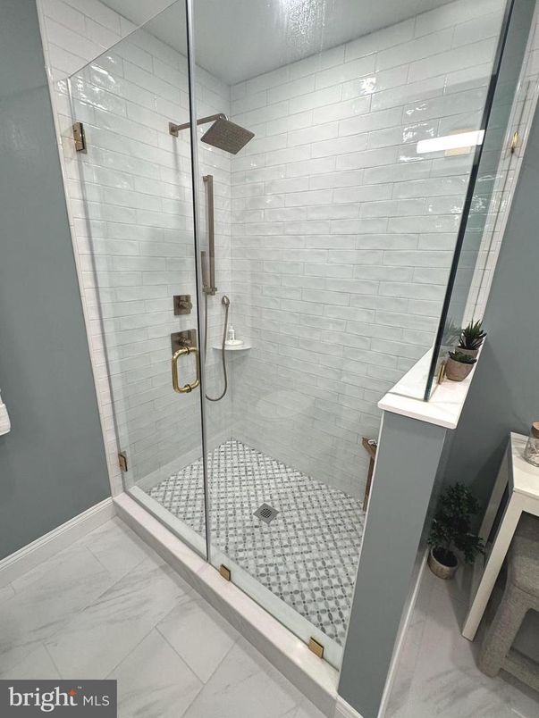 Bathroom, Glass Shower, Interior, Marble