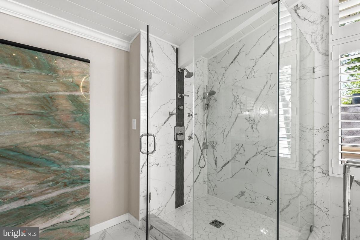 Bathroom, Glass Shower, Interior, Marble, Marble Walls