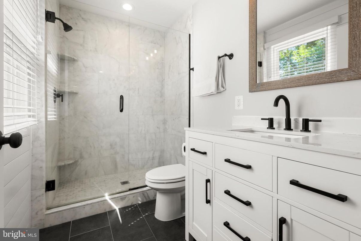 Bathroom, Glass Shower, Interior, Marble Walls, Recessed Lighting