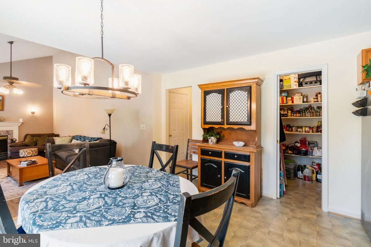 Dining room, Fireplace, Interior, Living room, Pendant Lights