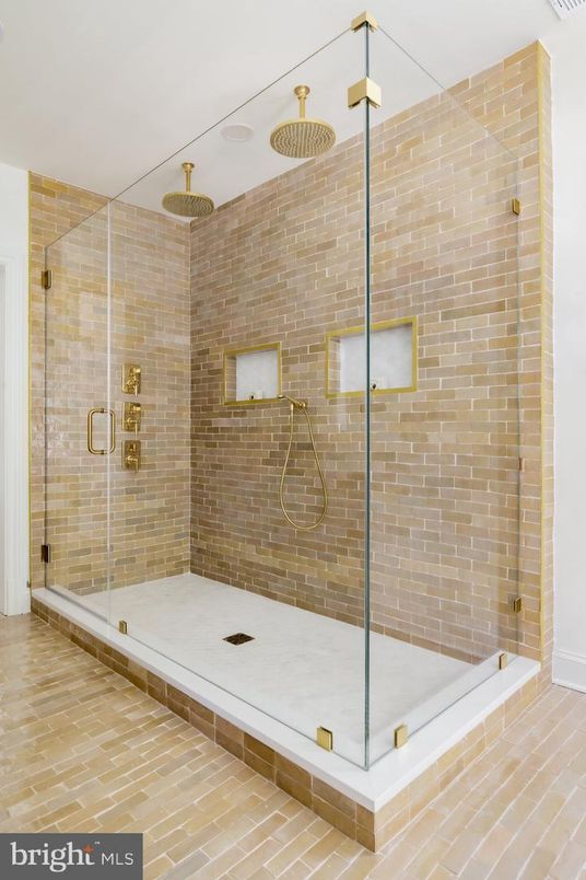 Bathroom, Glass Shower, Interior, Stone Walls
