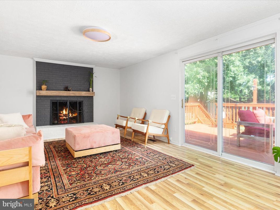 Bedroom, Fireplace, Interior, Wood Texture Flooring