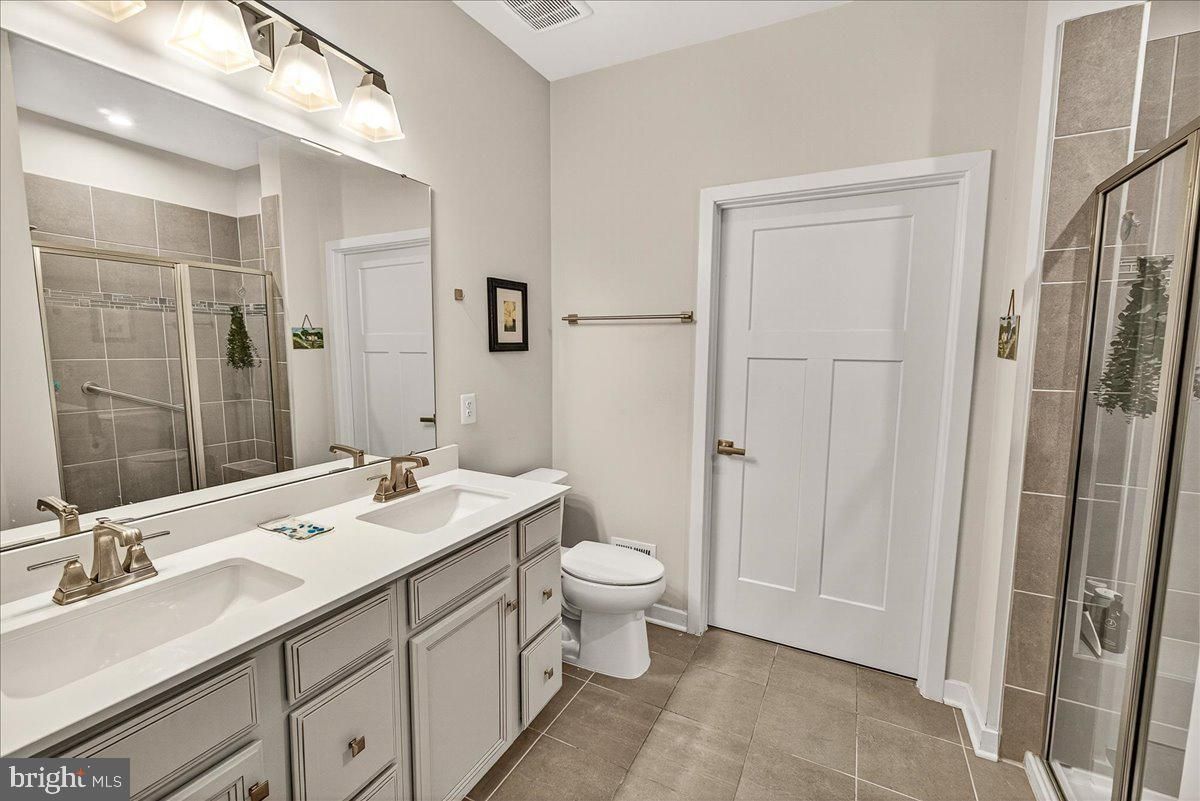 Bathroom, Dual Sink Vanities, Glass Shower, Interior