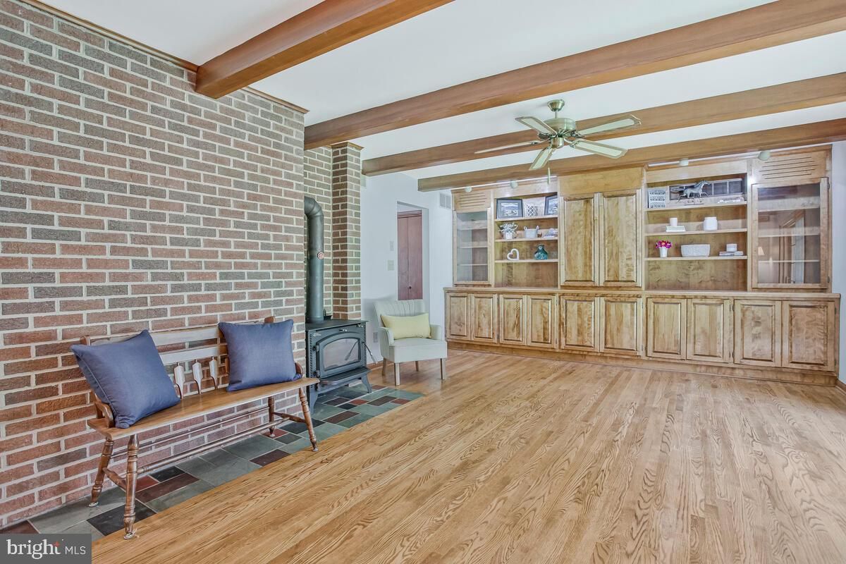 Fireplace, Interior, Stone Walls, Wooden Beams, Wood Texture Flooring