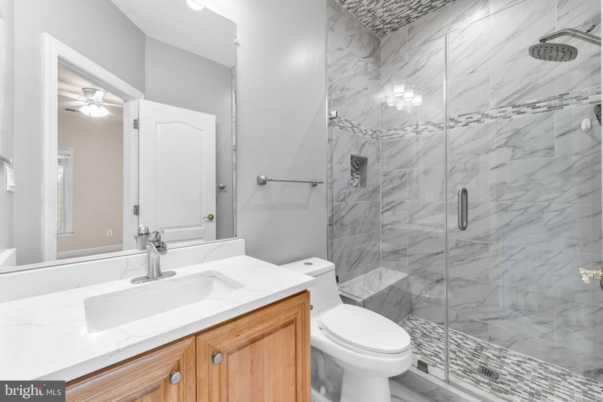 Bathroom, Glass Shower, Interior, Marble Walls