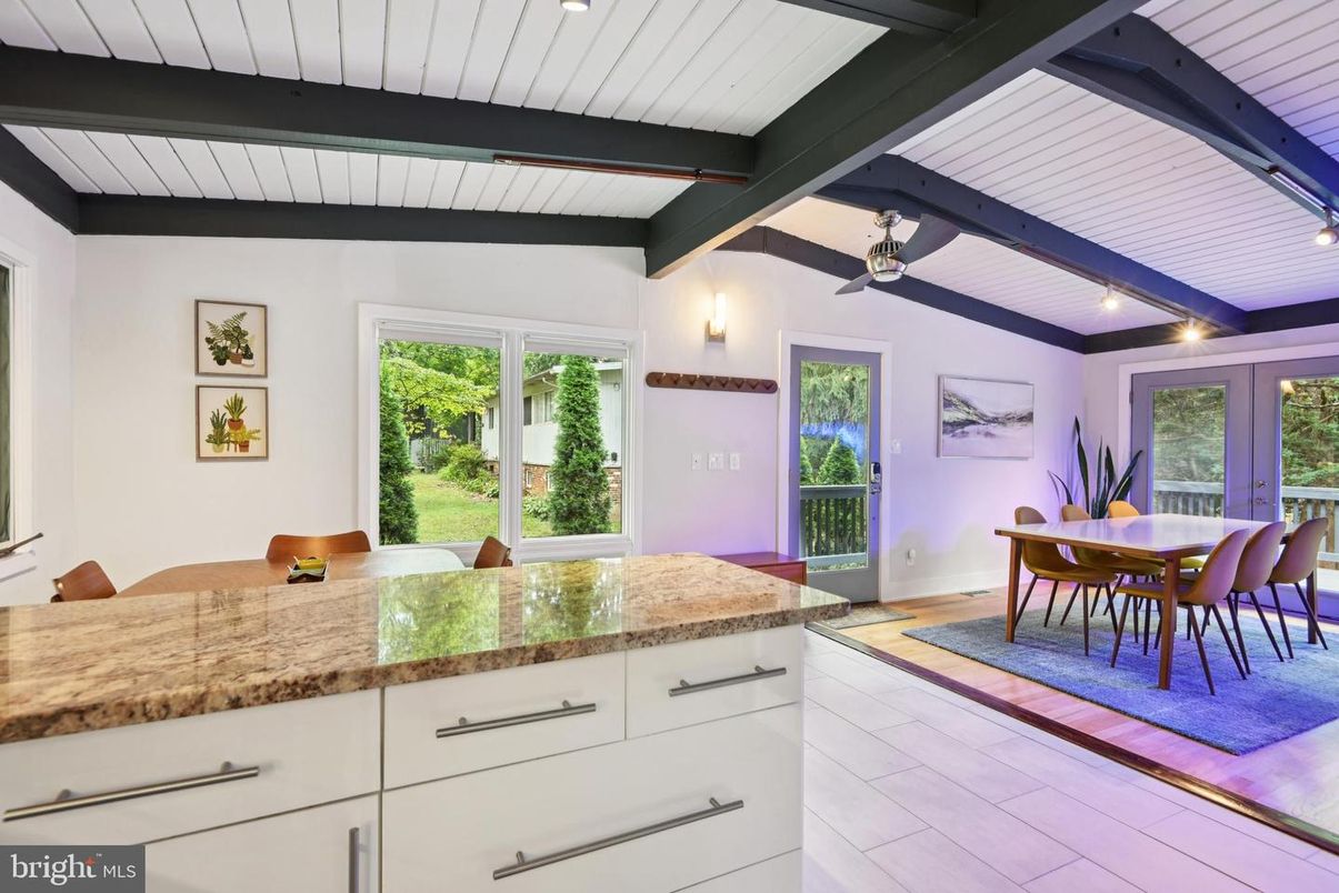 Dining room, Interior, Wooden Beams, Wood Texture Flooring
