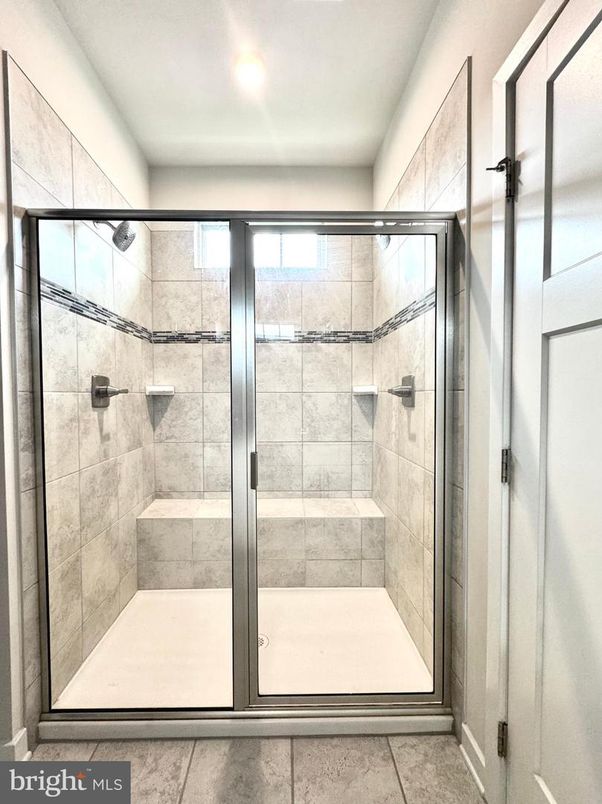 Bathroom, Glass Shower, Interior, Marble Walls, Recessed Lighting