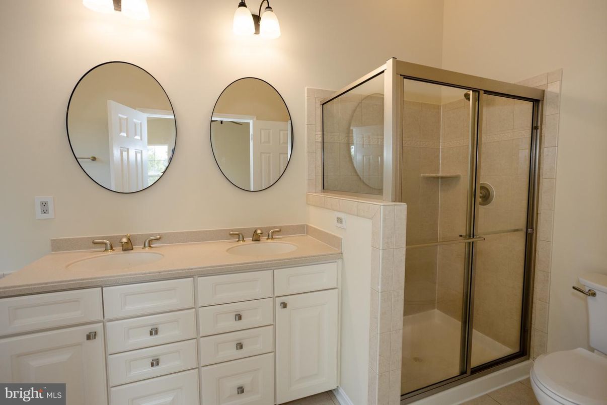 Bathroom, Dual Sink Vanities, Glass Shower, Interior