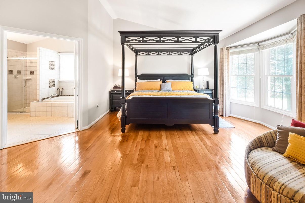 Bathroom, Bedroom, Glass Shower, Interior, Wood Texture Flooring