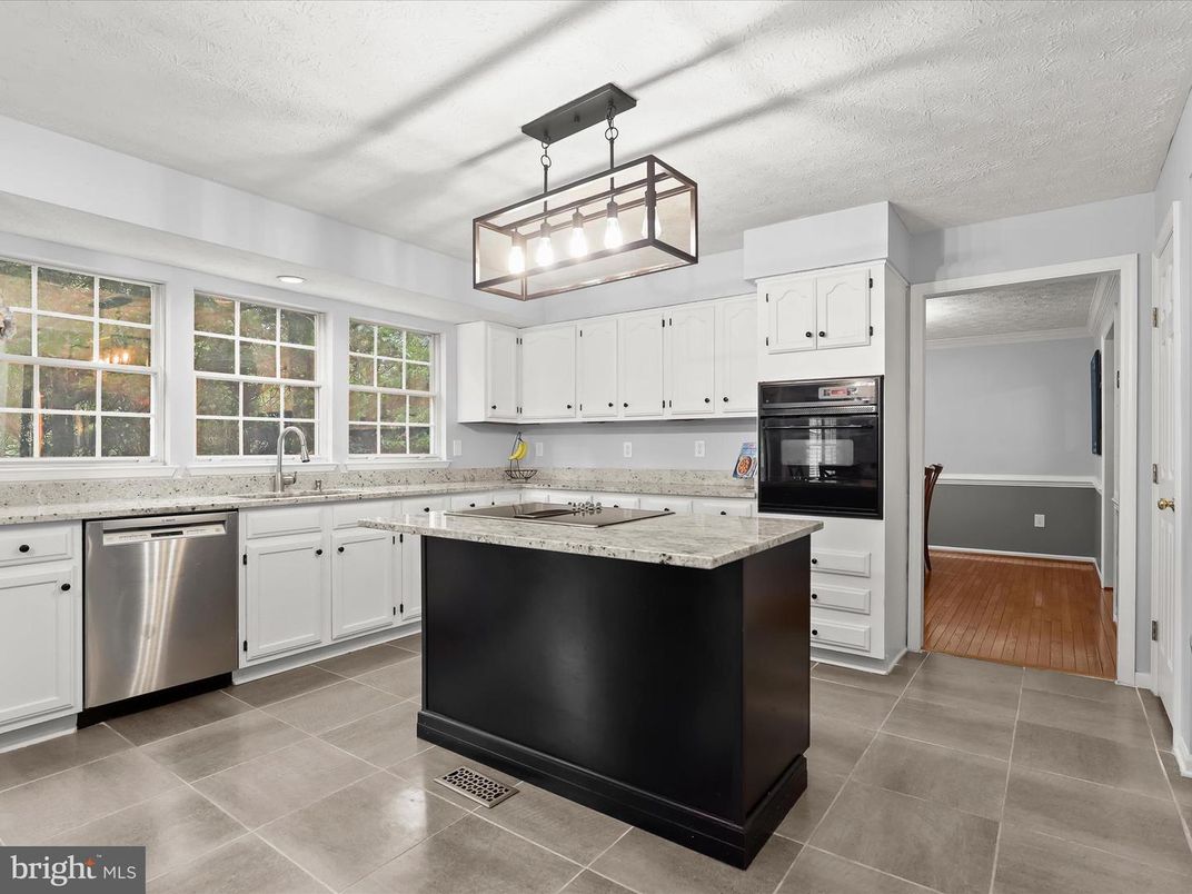 Interior, Kitchen, Pendant Lights, Stainless Steel Appliances, Wood Texture Flooring