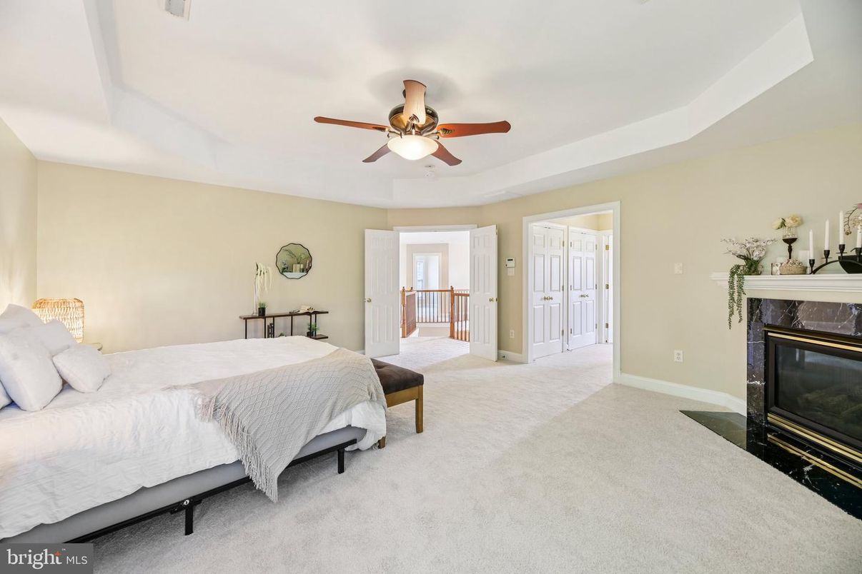 Bedroom, Fireplace, Interior