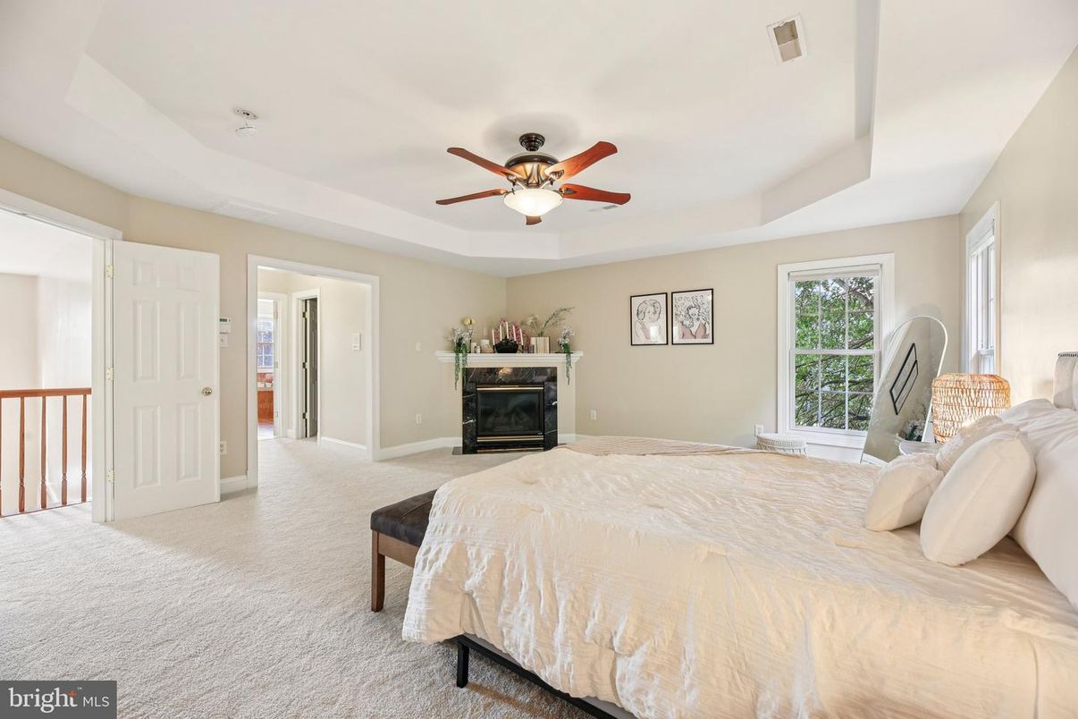 Bedroom, Fireplace, Interior