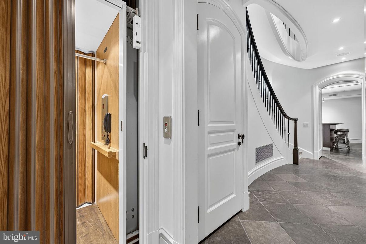 Elevator, Interior, Recessed Lighting, Wooden Walls