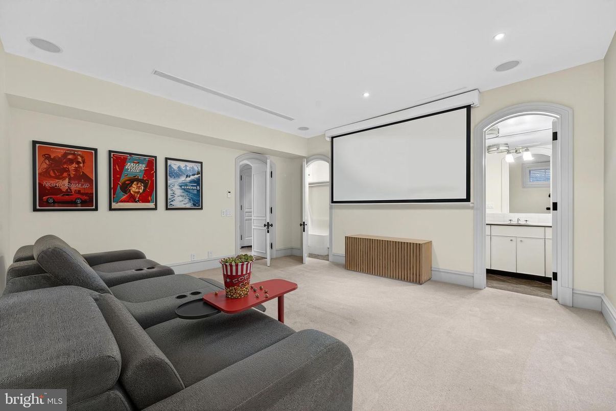 Home Theatre Room, Interior, Projection Screen, Recessed Lighting, Theatre Room