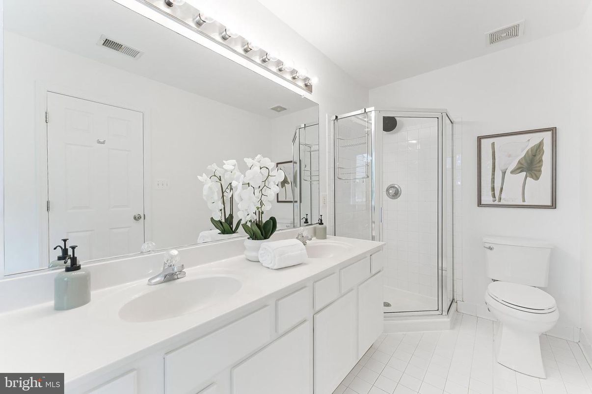 Bathroom, Dual Sink Vanities, Glass Shower, Interior