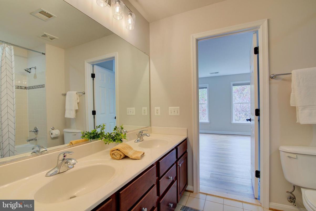 Bathroom, Dual Sink Vanities, Interior, Wood Texture Flooring