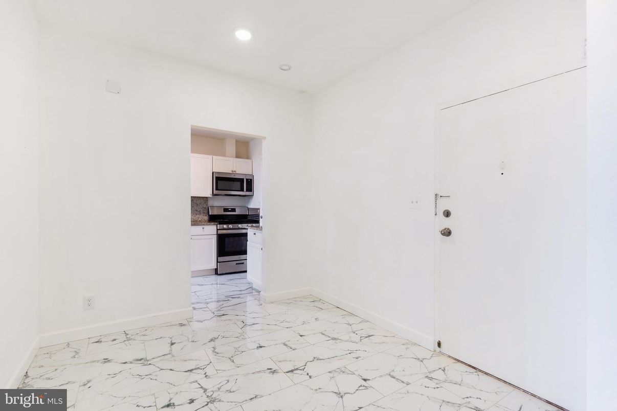 Empty room, Interior, Kitchen, Marble, Recessed Lighting