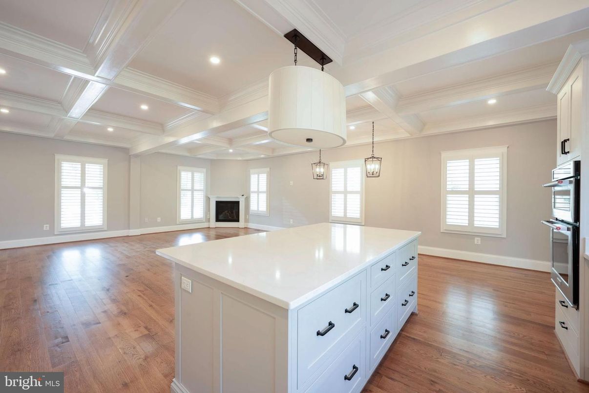 Interior, Kitchen, Recessed Lighting, Wood Texture Flooring