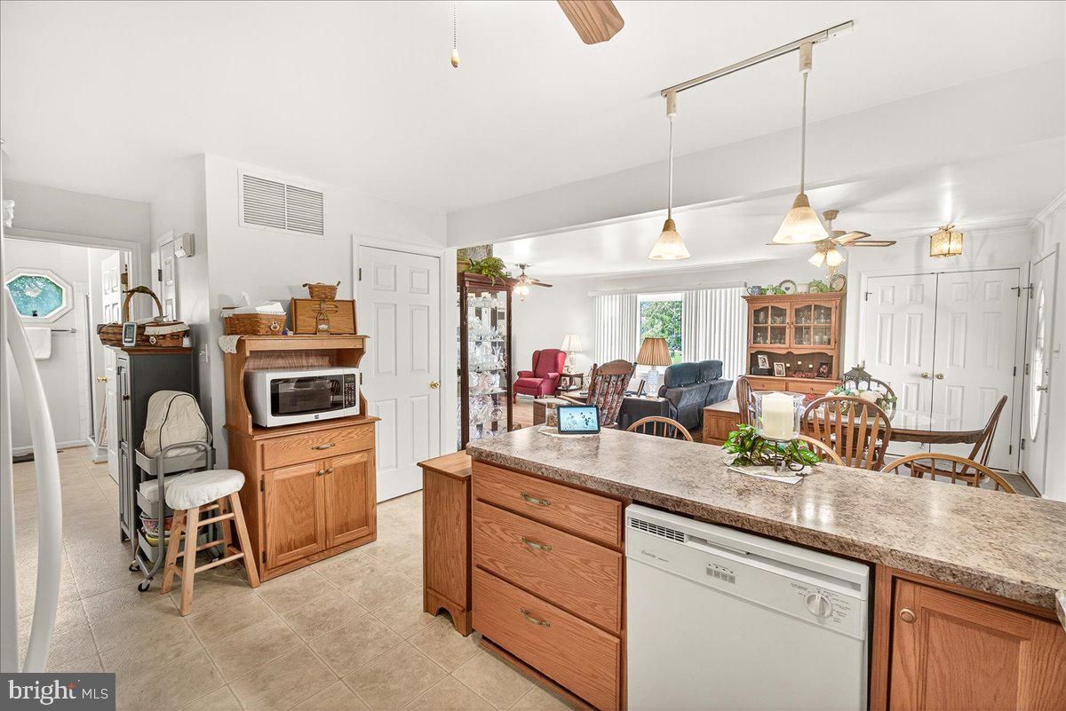 Dining room, Interior, Kitchen, Living room, Pendant Lights, Stainless Steel Appliances