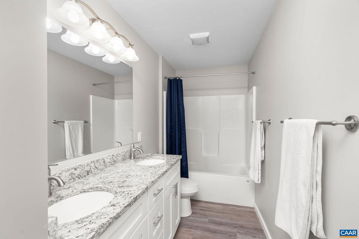 Bathroom, Dual Sink Vanities, Interior, Wood Texture Flooring