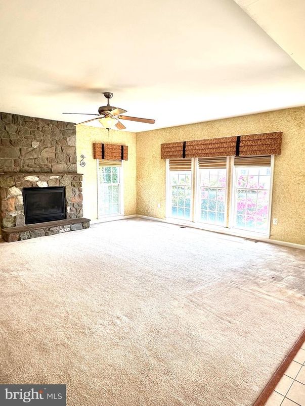 Empty room, Fireplace, Interior, Stone Walls
