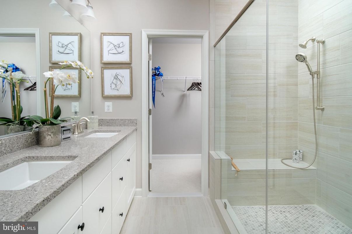 Bathroom, Dual Sink Vanities, Glass Shower, Interior
