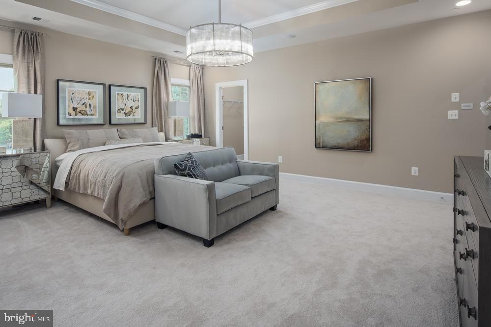 Bedroom, Chandelier, Interior, Recessed Lighting