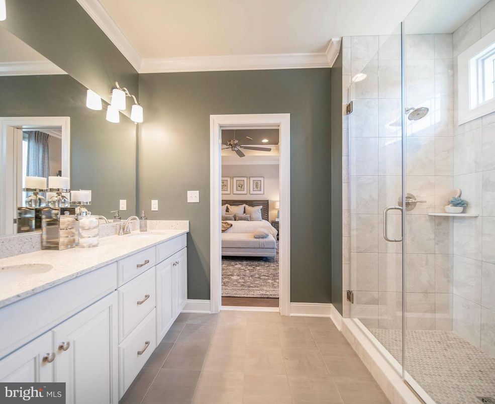 Bathroom, Bedroom, Dual Sink Vanities, Glass Shower, Interior